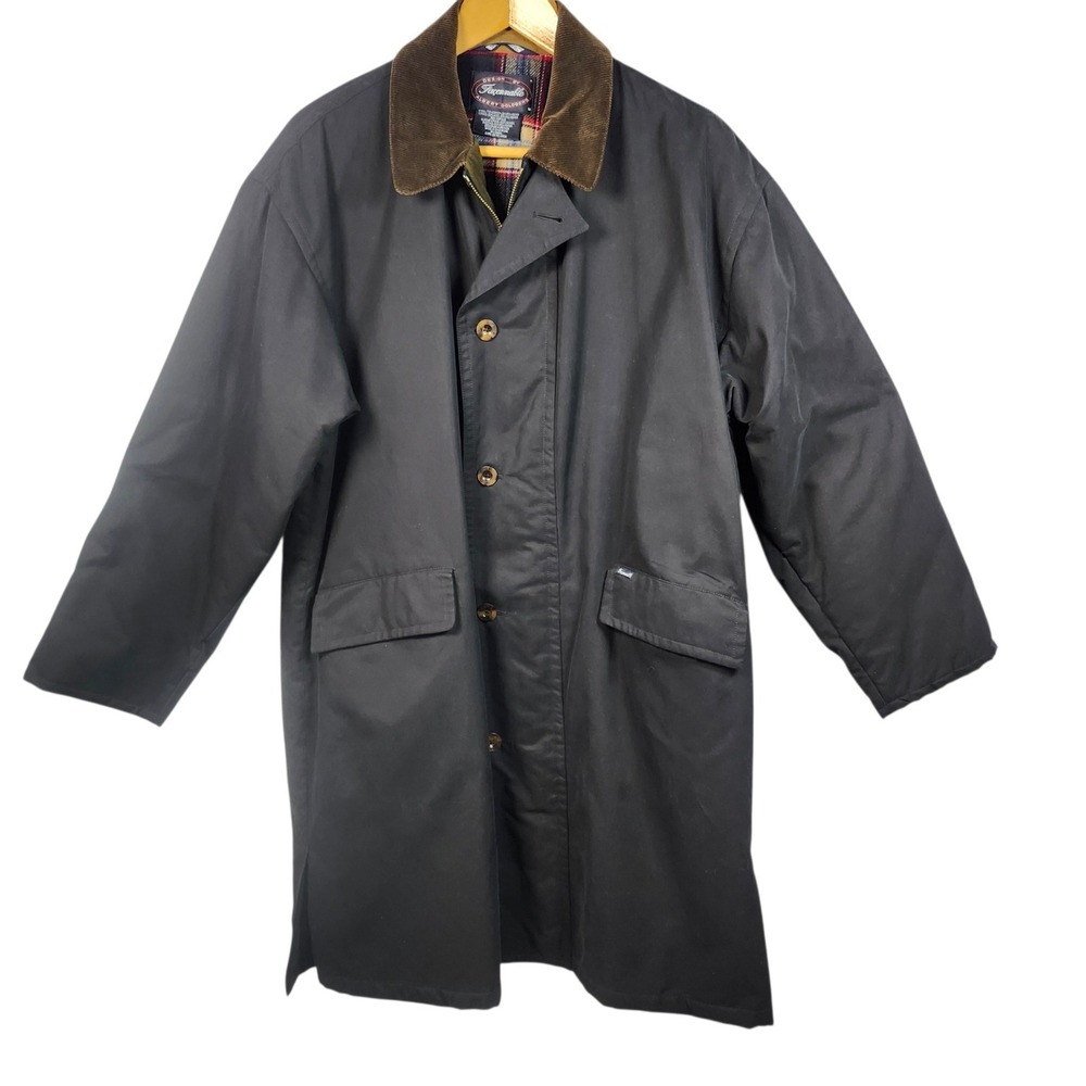 Faconnable Albert Goldberg Mens Black Barn Chore Coat Corduroy Collar Medium